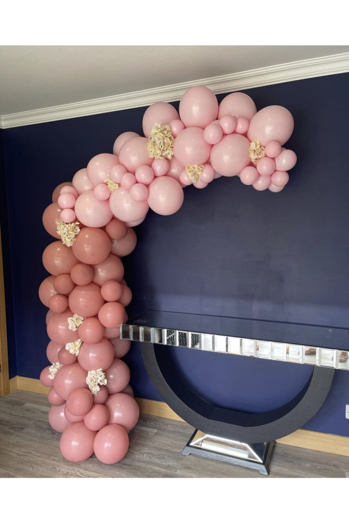 Makaron Pembe Ve Toz Pembe Balon Zinciri 100 Adet