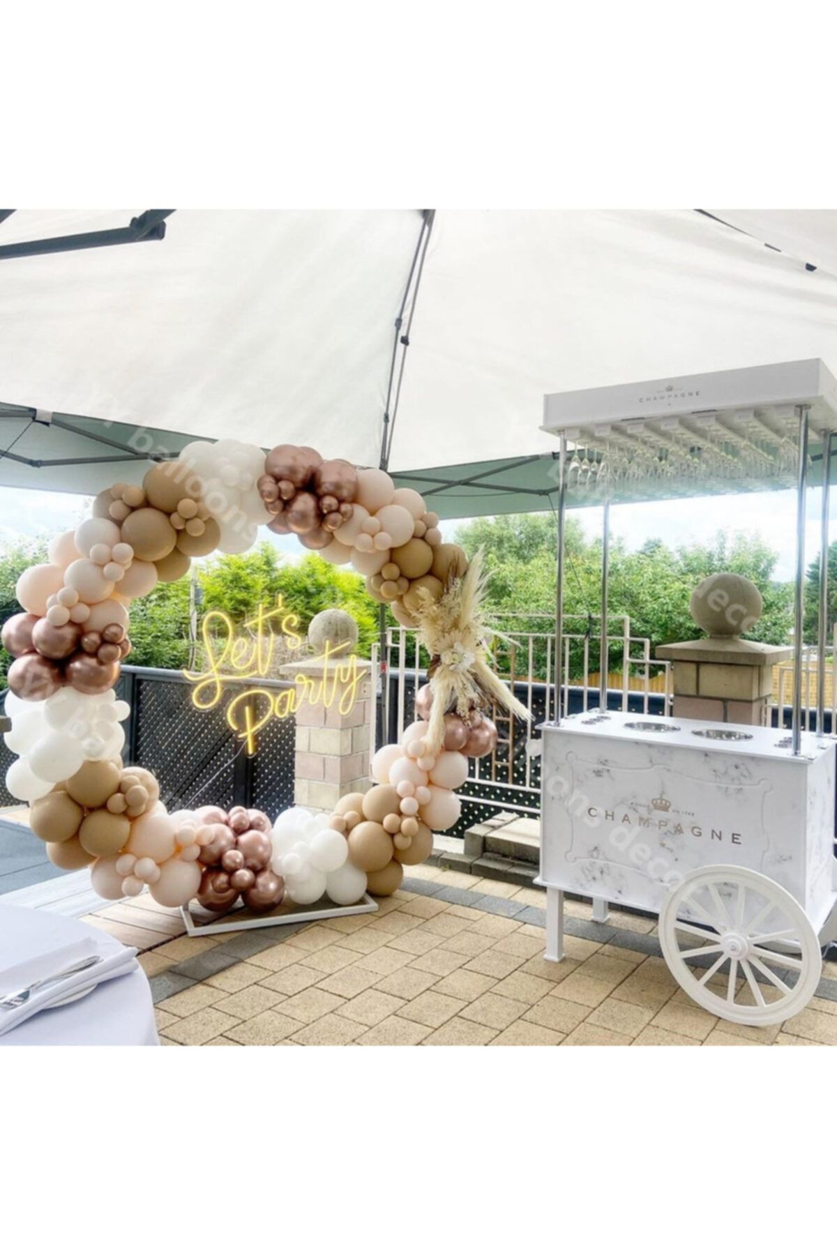 Krom Rose Gold Beyaz Deniz Kumu Ve Sütlü Kahve Balon Zinciri 100 Adet