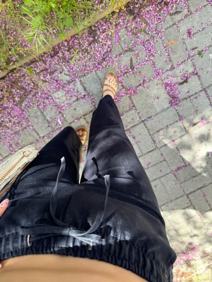 dilvin  tensel denim beli lastikli pantolon