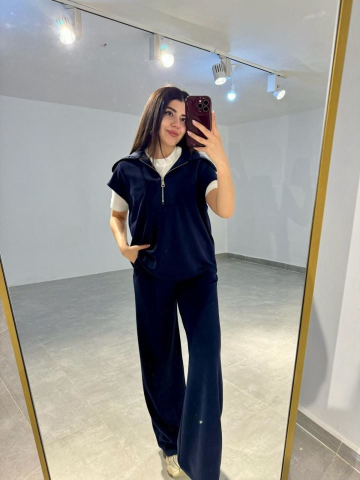 Lacivert modal kumaş takım