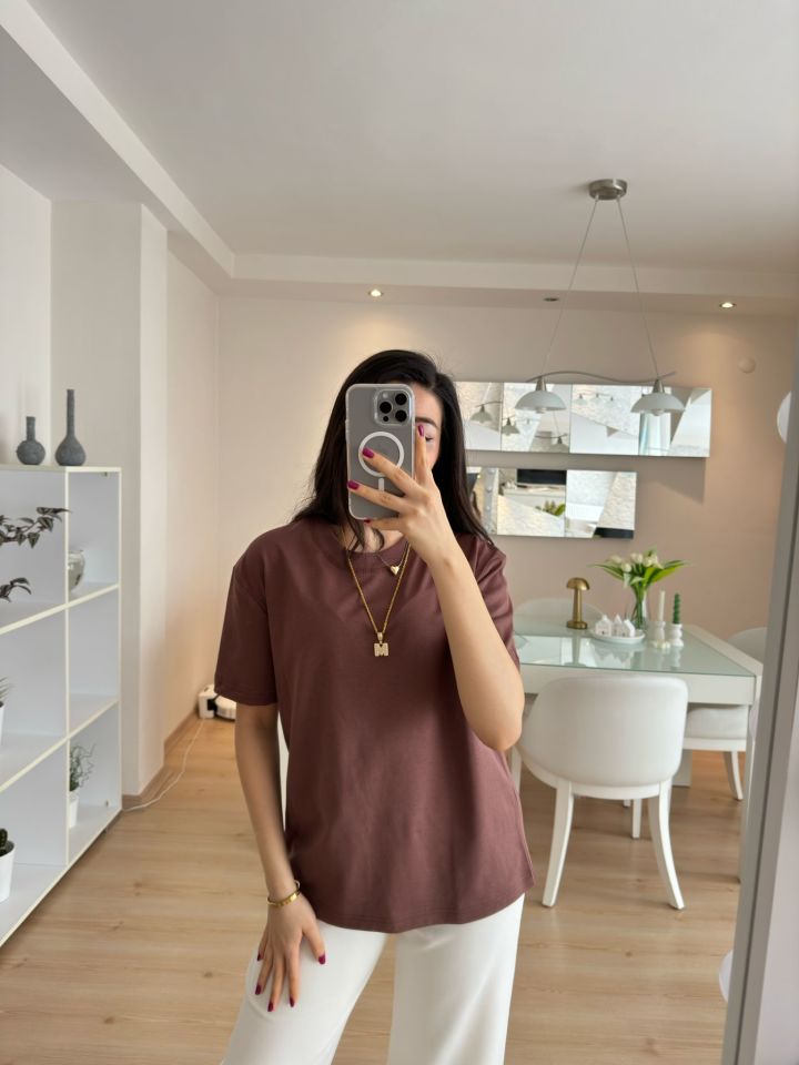 TÜKENDİ yeni sezon dilvin oversize tshirt kahve