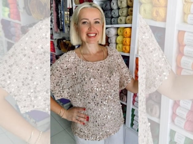 Yakadan Başlama Shine Bluz