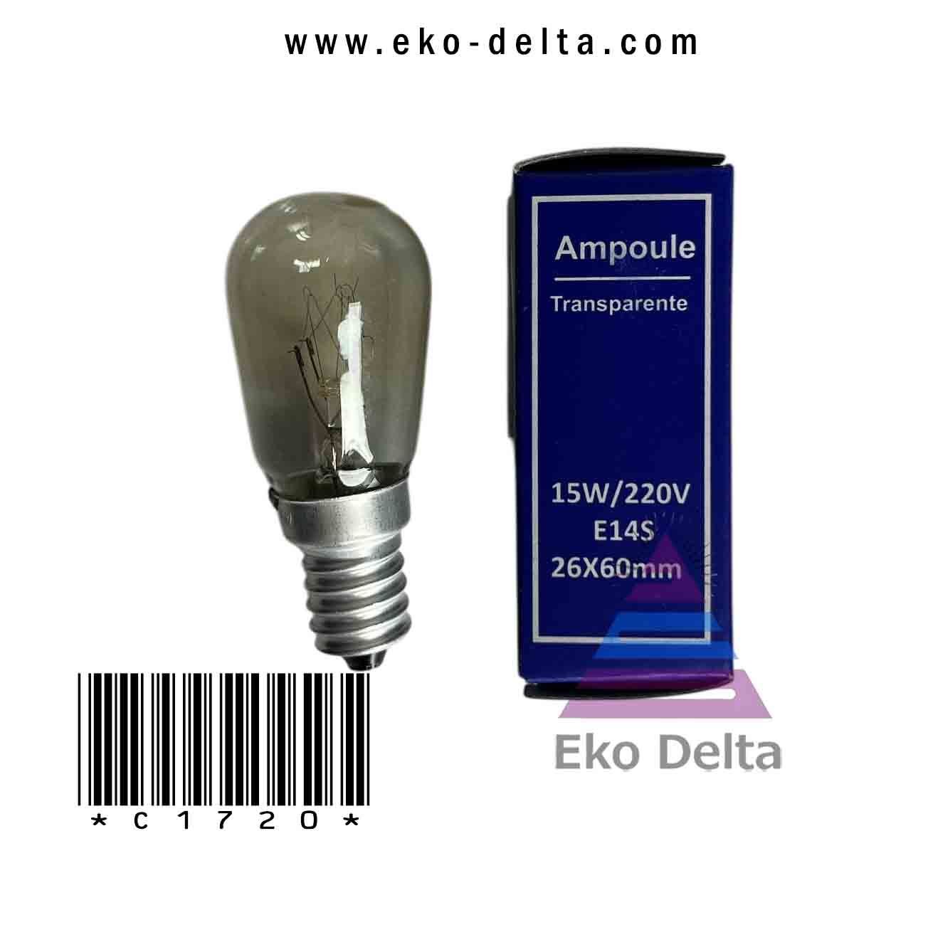 Ampül 15 W 220V E14S 26X60MM Buzdolabı Lamp 01 47 01