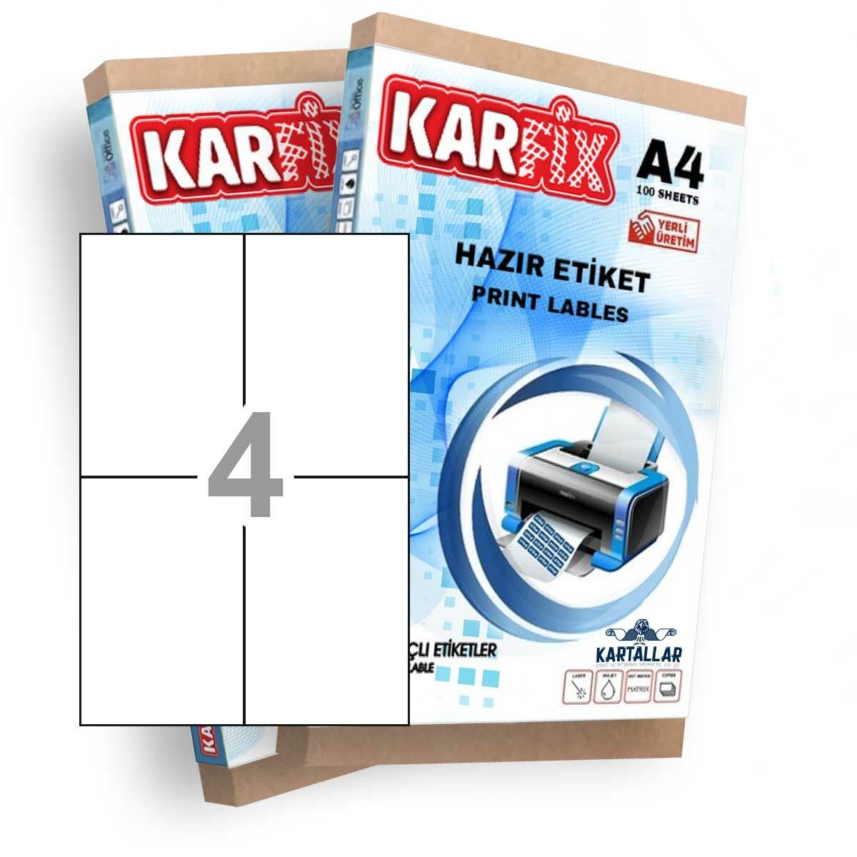 105x148,5 A4 Lazer Hazır Etiket 1 Paket