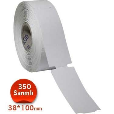 Raf Etiketi Karton Termal 38x100mm Yandan Çentikli Beyaz 1 Rulo 350 Adet