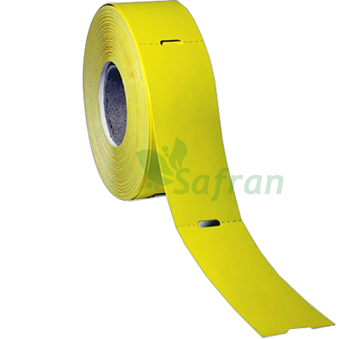 Raf Etiketi 170 gram Karton Termal 38x100mm Ortadan Çentikli Sarı 1 Rulo 350 Adet