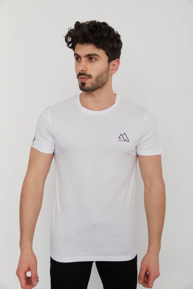 CAZ 4070 Bisiklet Yaka Sırt Baskılı Erkek T-shirt