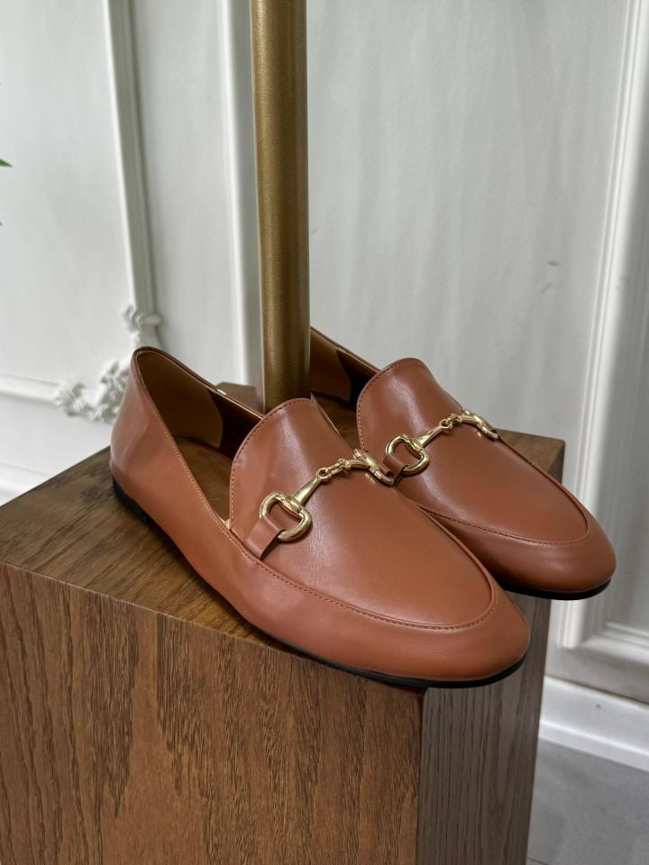 GOLD DETAYLI LOAFER TABA