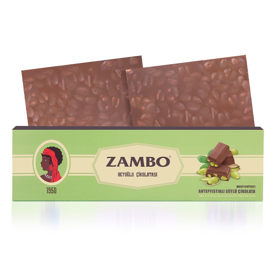 Zambo Antepfıstıklı Sütlü Çikolata 300g