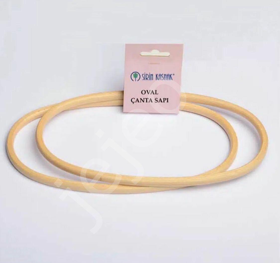 ahşap çanta sapı oval - şirin kasnak