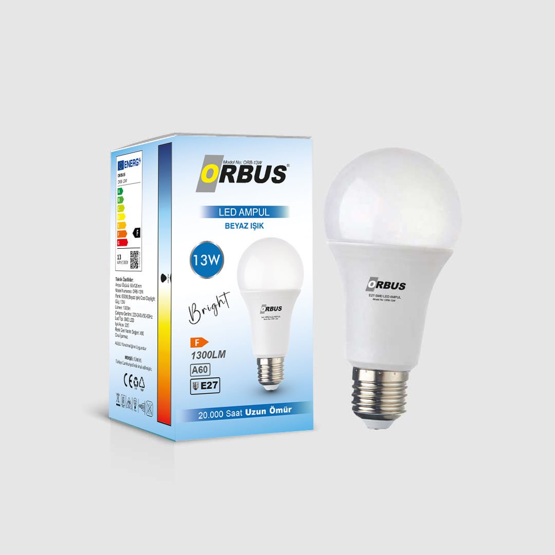 Orbus Bright LED Ampul 13W BEYAZ IŞIK E27 1300Lm