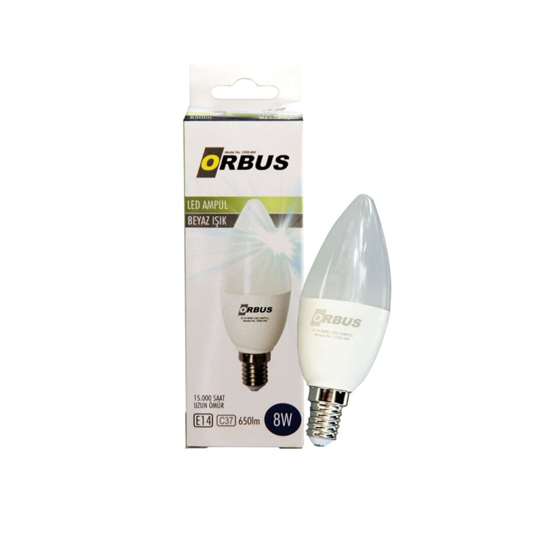 Orbus LED AMPUL 8W BEYAZ IŞIK E14 650Lm