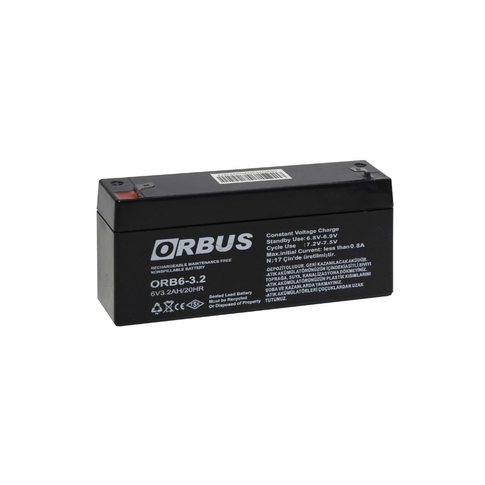 ORBUS / 6V 3.2 AH Kuru Akü