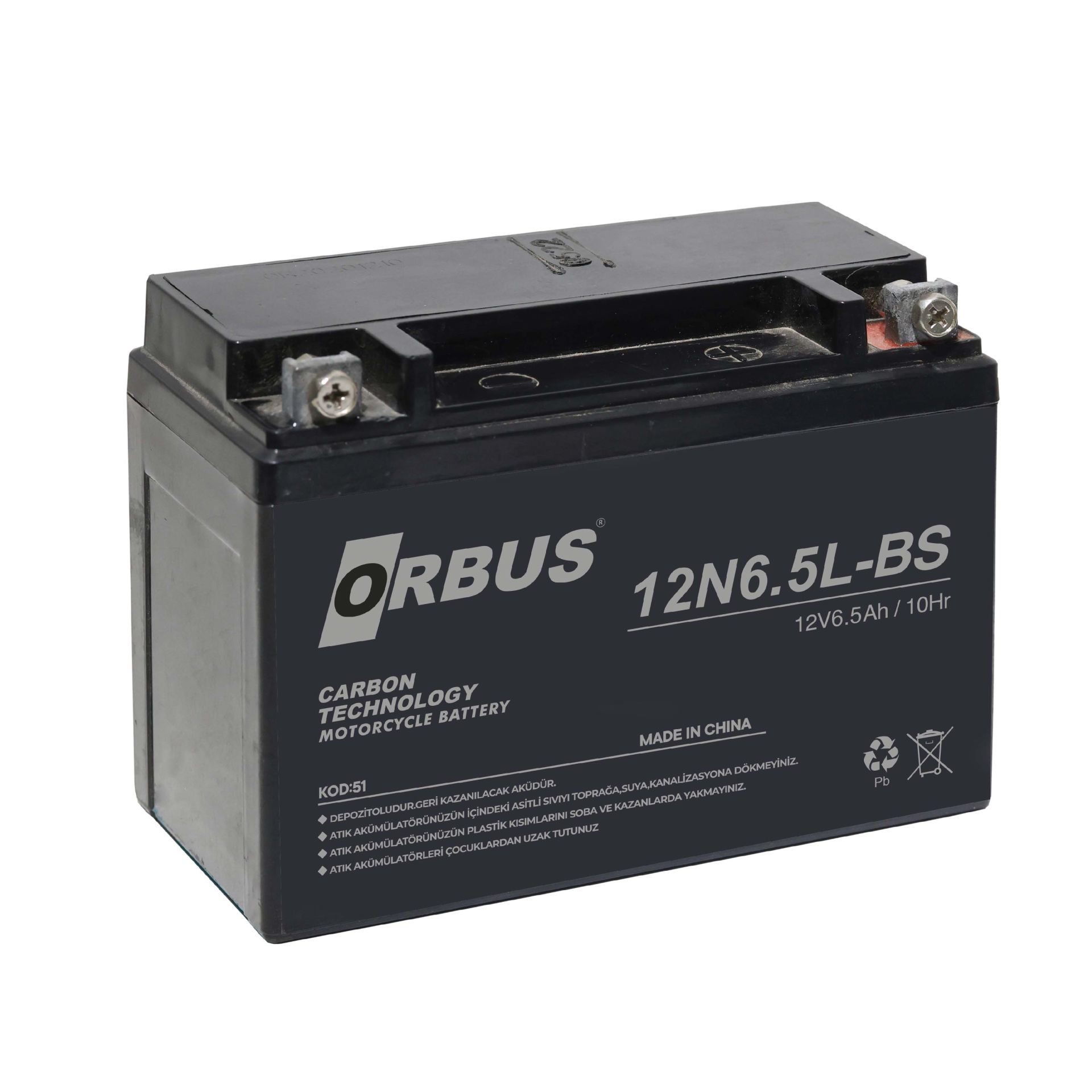 Orbus 12N6,5-BS Motosiklet Aküsü