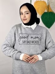 CHQEL İyi Anneler Good Moms Baskılı Sweat Kışlık, Hamile Sweatshirt, Doğum, Anne ,Bebek Hediyesi