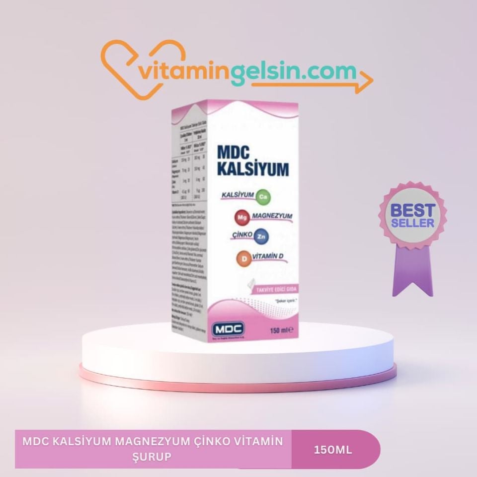 MDC Kalsiyum Magnezyum Çinko Vitamin D Şurup 150 ml