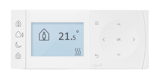 Danfoss TPOne-RF+RX1-S LCD Ekranlı Programlanabilir Oda Termostatı Batarya Beslemeli 5-35°C