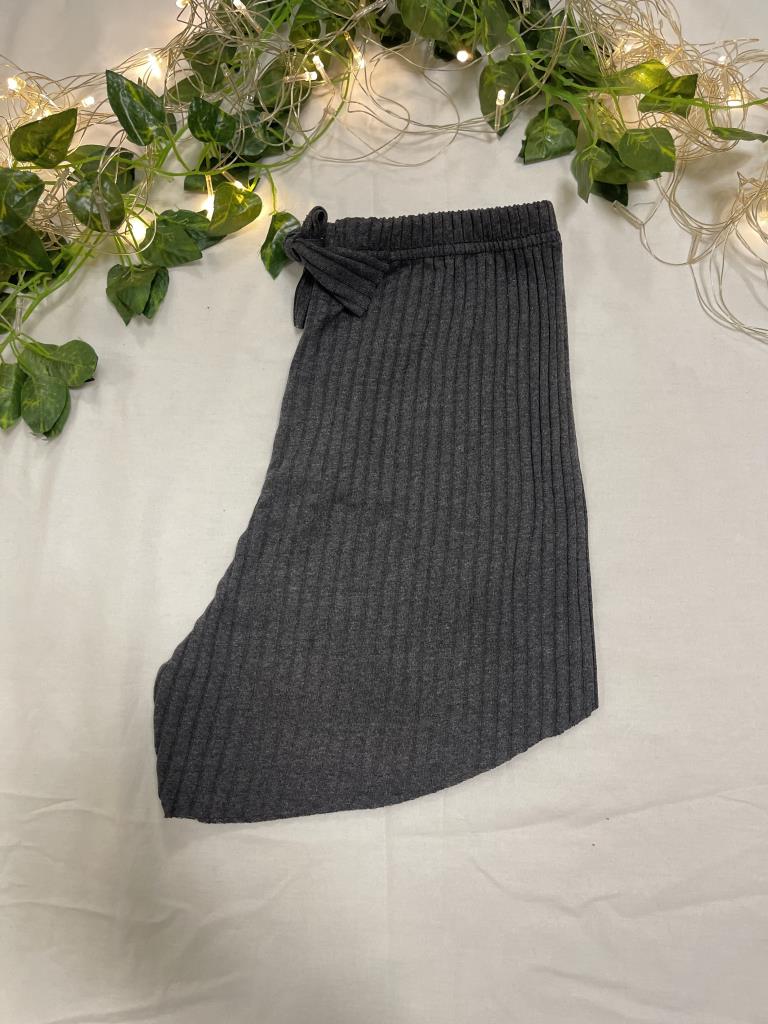 %100 Pamuk Kadın Fitilli Çizgili İnce Şort MF.Antrasit - S