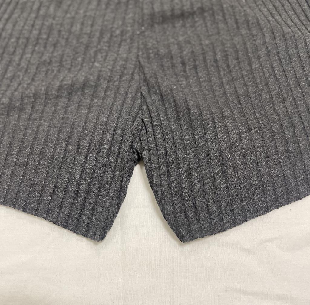 %100 Pamuk Kadın Fitilli Çizgili İnce Şort MF.Antrasit - L