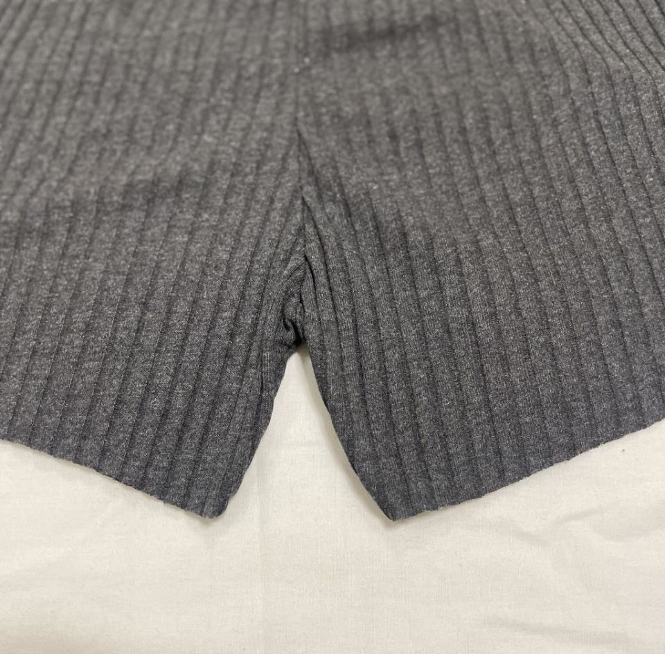 %100 Pamuk Kadın Fitilli Çizgili İnce Şort MF.Antrasit - L