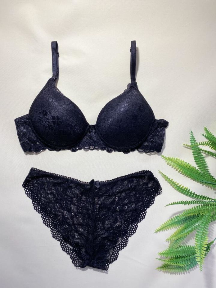 Kadın Dantelli Destekli Takım SİYAH - 75