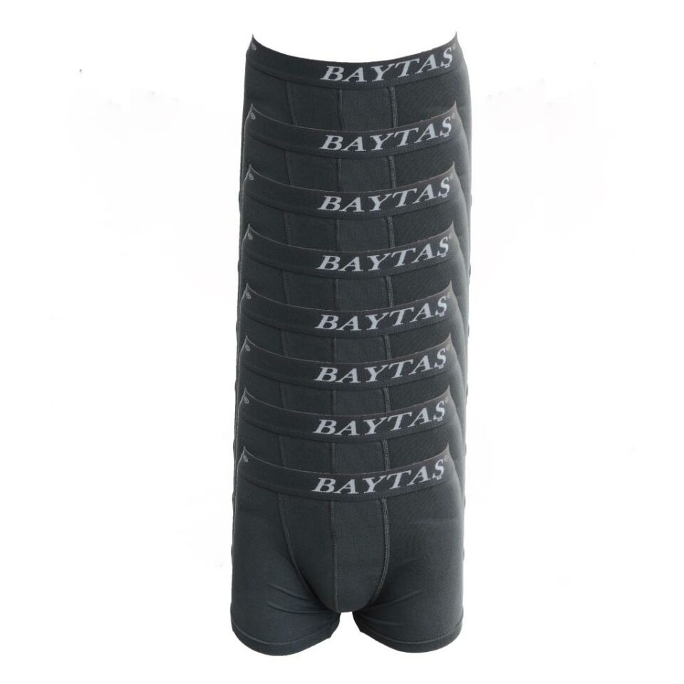 Baytaş Erkek 8 Adet Likralı Boxer SİYAH - XL