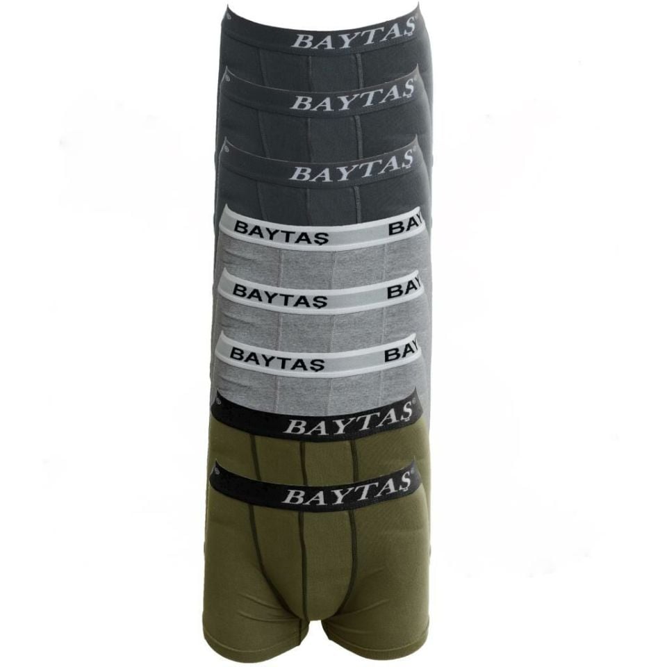 Baytaş Erkek 8 Adet Likralı Boxer GRİ - M