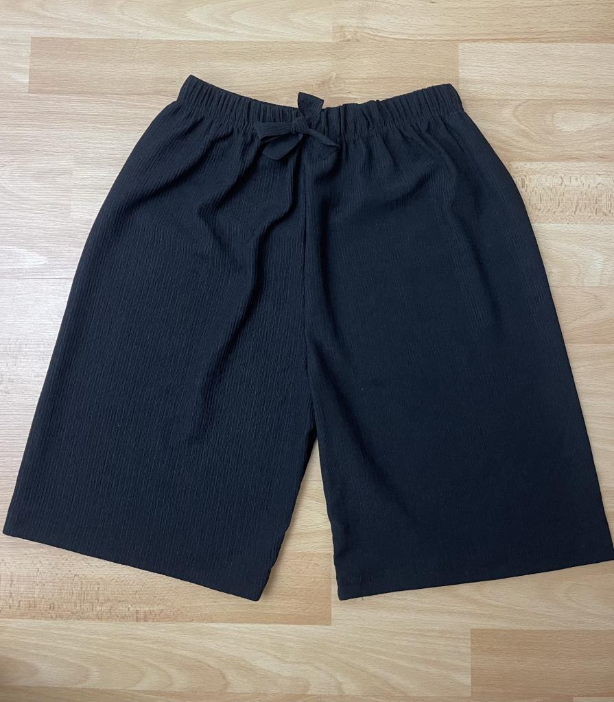 Betimoda Kadın Beli Lastikli Bol Paça Oversize Bürümcük Kumaş Şort Hardal - XL