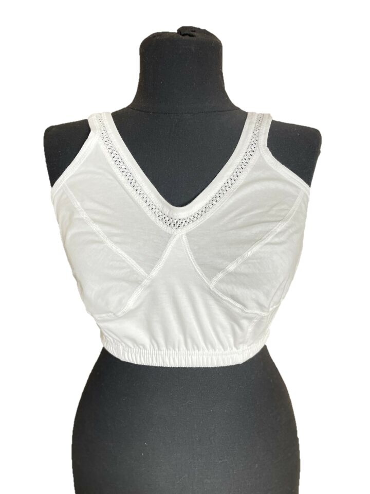 Penye %100 Pamuk Yarım Atlet Lambada Sütyen BEYAZ - 100