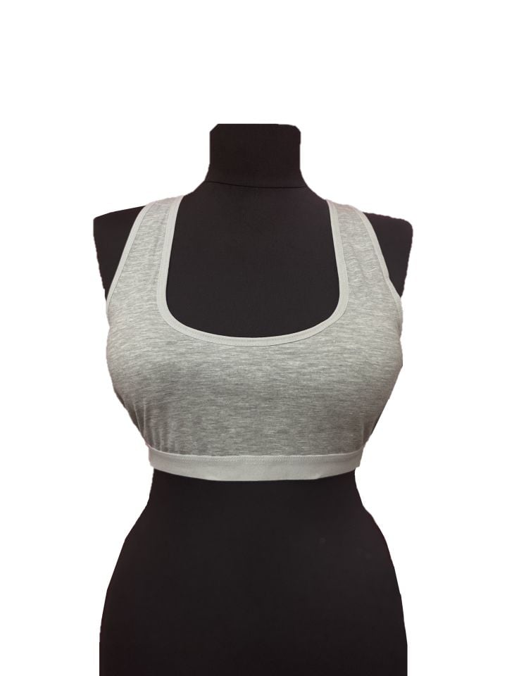 Betimoda 6400 Kız Çocuk Pedli Çapraz Sporcu Sütyen GRİ - 11-12 Yaş