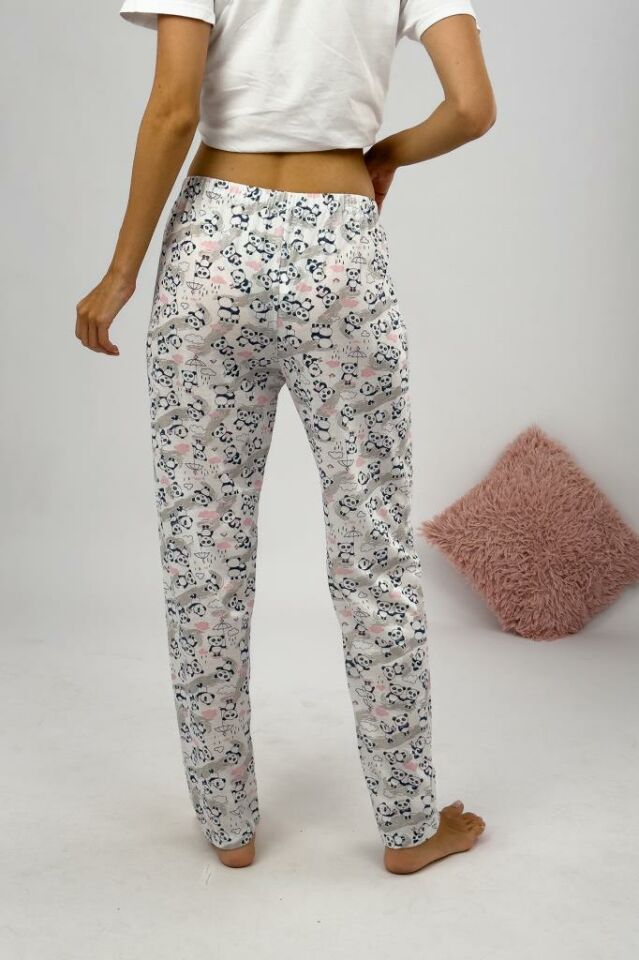 Betimoda Kadın Pijama Altı Kurdeleli Pembe Panda - S