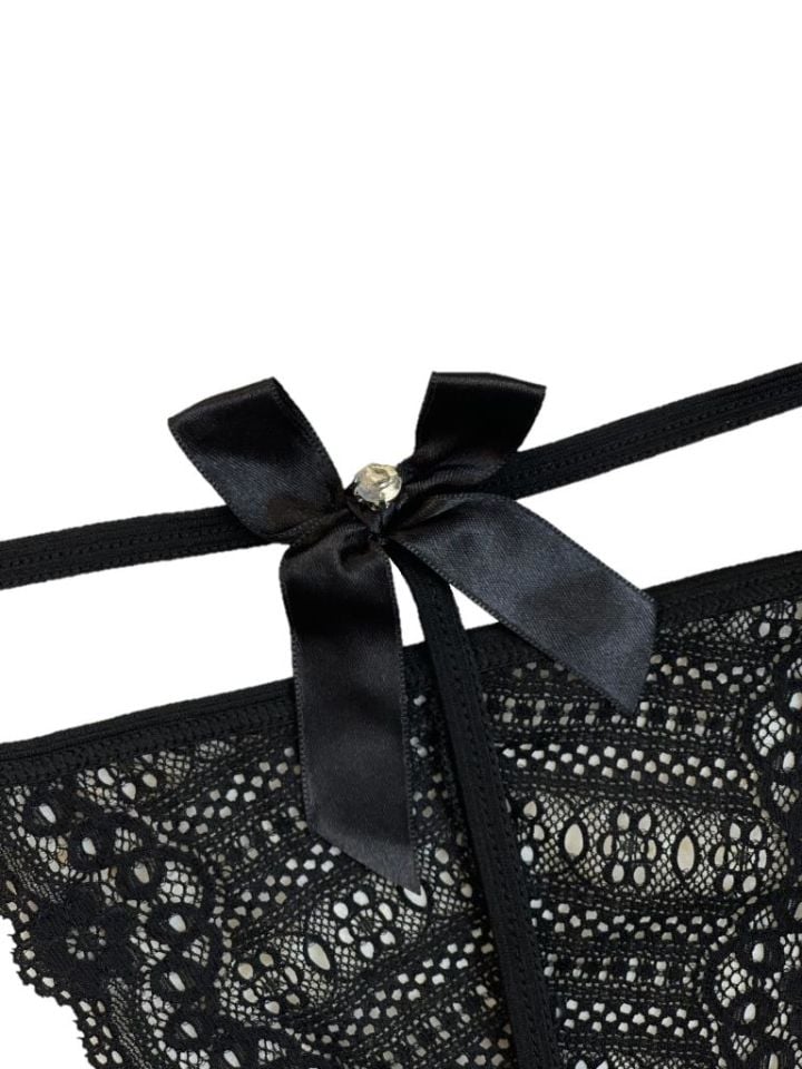 Betimoda Kurdeleli Tanga SİYAH - STANDART