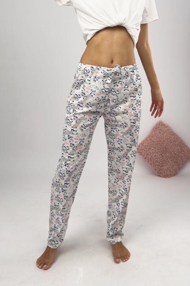 Betimoda Kadın Pijama Altı Kurdeleli Pembe Panda - L