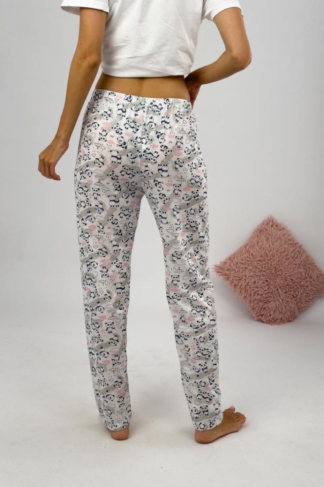 Betimoda Kadın Pijama Altı Kurdeleli Pembe Panda - L