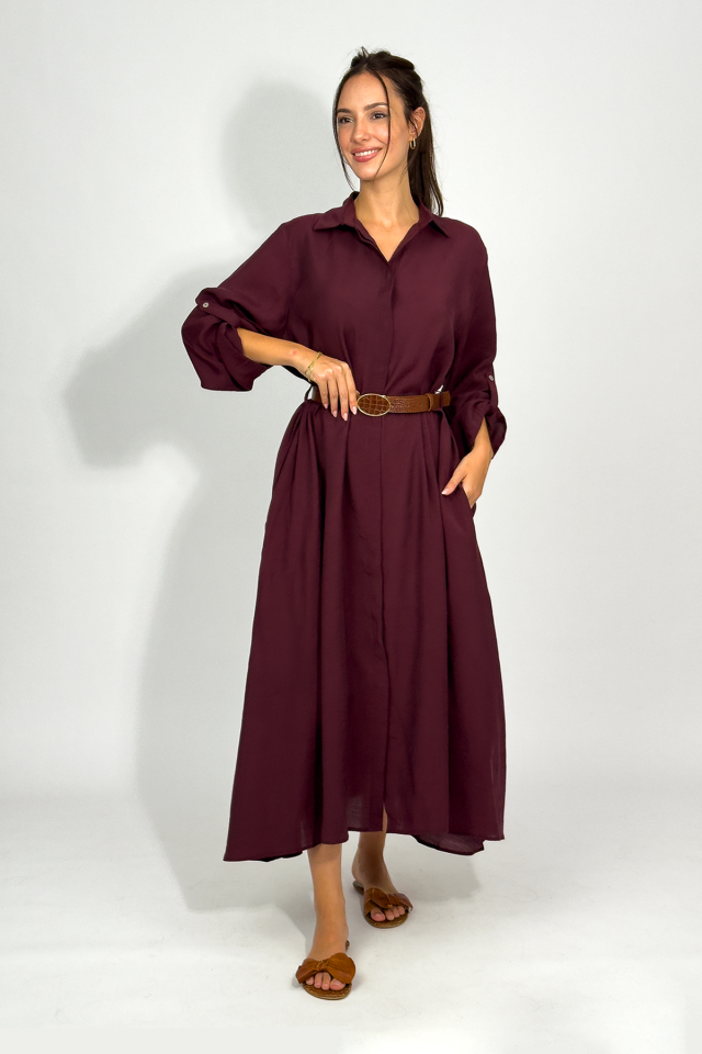 Kadın Modal Uzun Gömlek Elbise