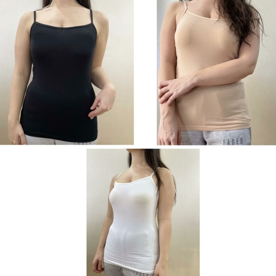 Pamuklu Likralı Askılı Body Atlet 3 Adet Karışık Renk - M