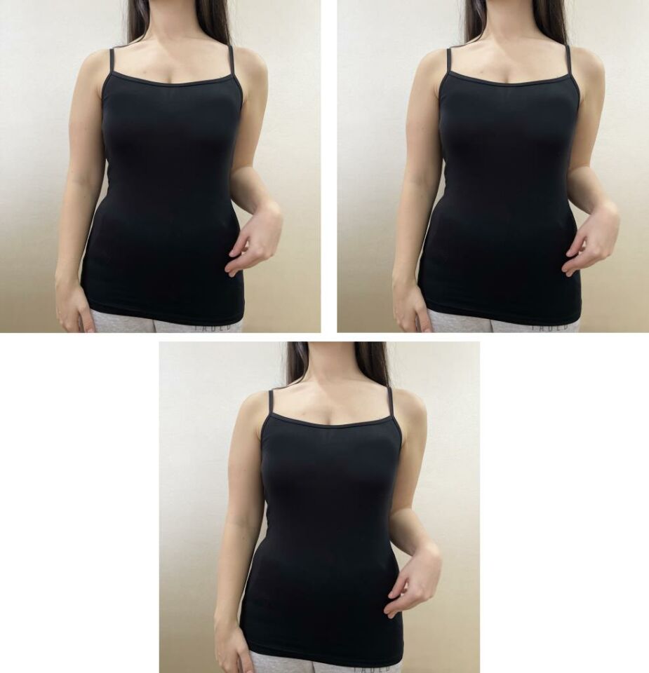 Pamuklu Likralı Askılı Body Atlet 3 Adet SİYAH - XL