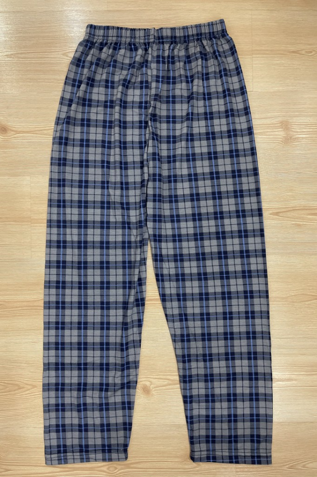 Erkek %100 Pamuk Cepsiz Beli Lastikli Pijama Altı Eşofman L - Gri Mavi