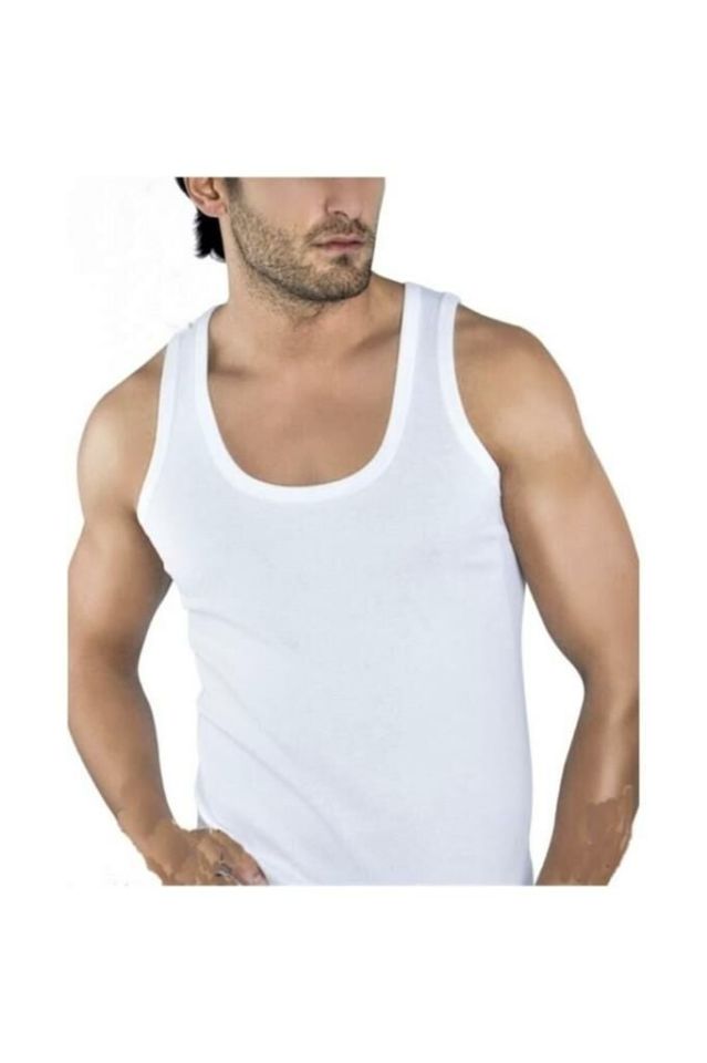 Erkek Beyaz Atlet Süprem 3 Adet BEYAZ - L