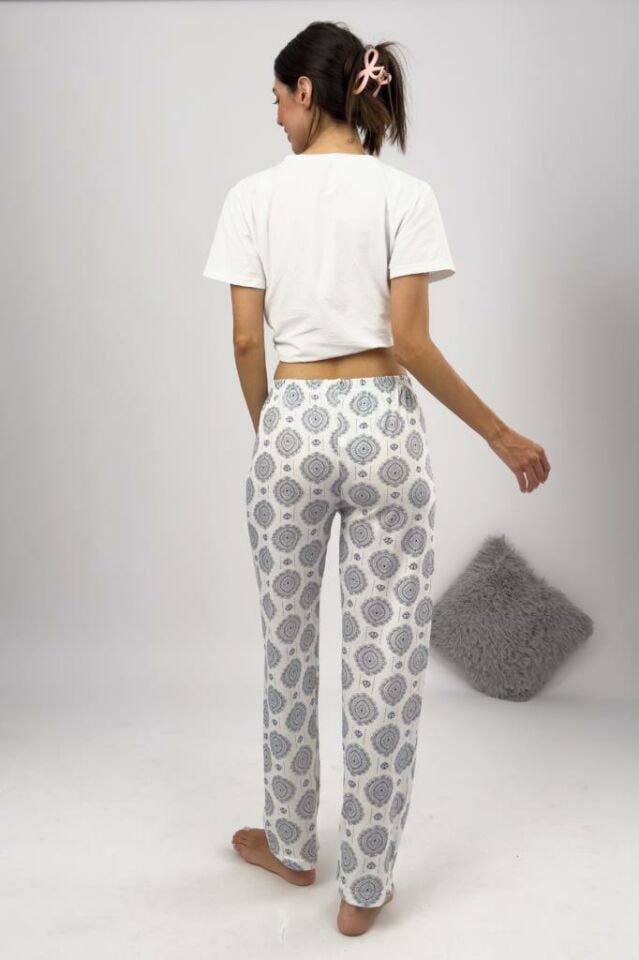 Betimoda Kadın Pijama Altı Kurdeleli Lacivert Şal - M