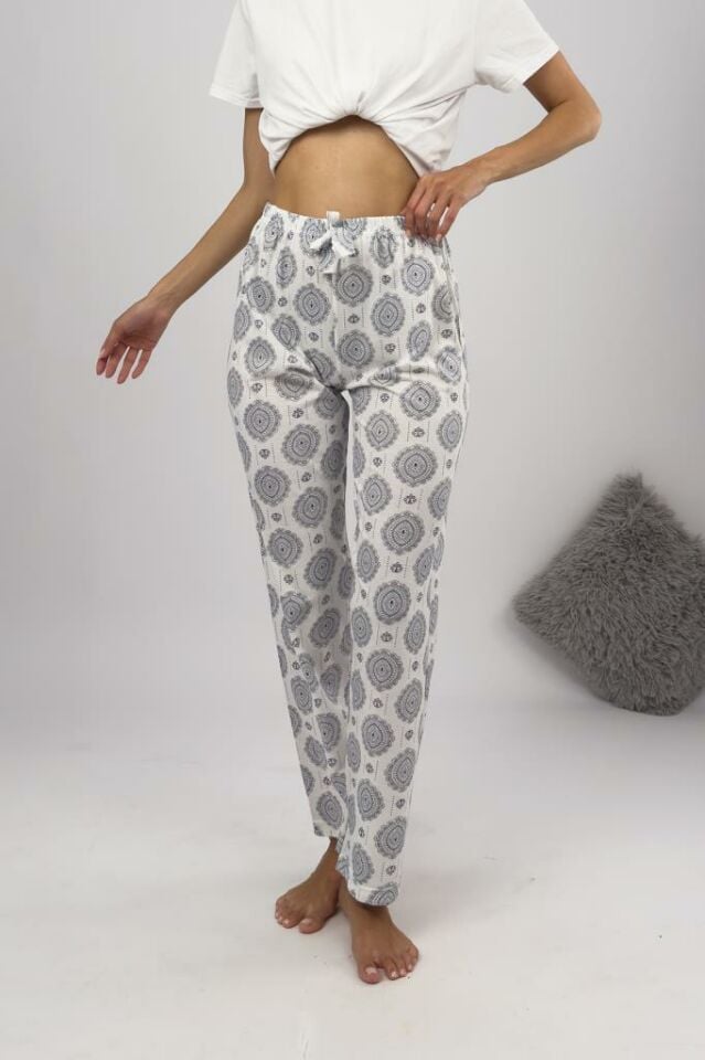 Betimoda Kadın Pijama Altı Kurdeleli Lacivert Şal - M