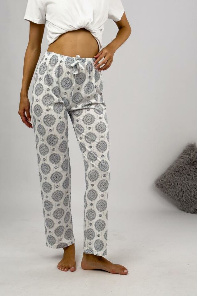 Betimoda Kadın Pijama Altı Kurdeleli Lacivert Şal - M