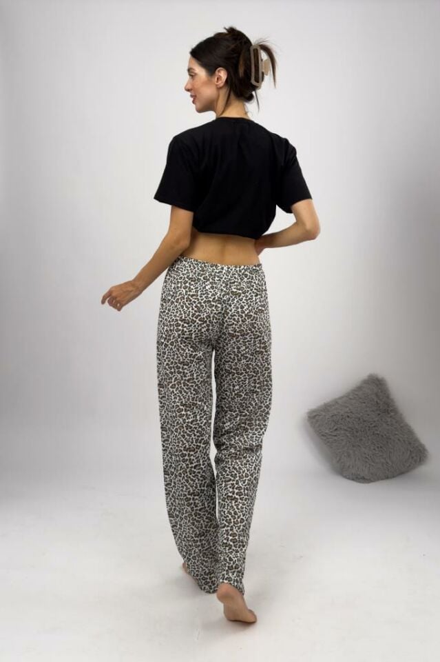 Betimoda Kadın Pijama Altı Kurdeleli Leopar - M