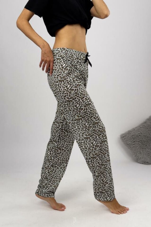 Betimoda Kadın Pijama Altı Kurdeleli Leopar - M