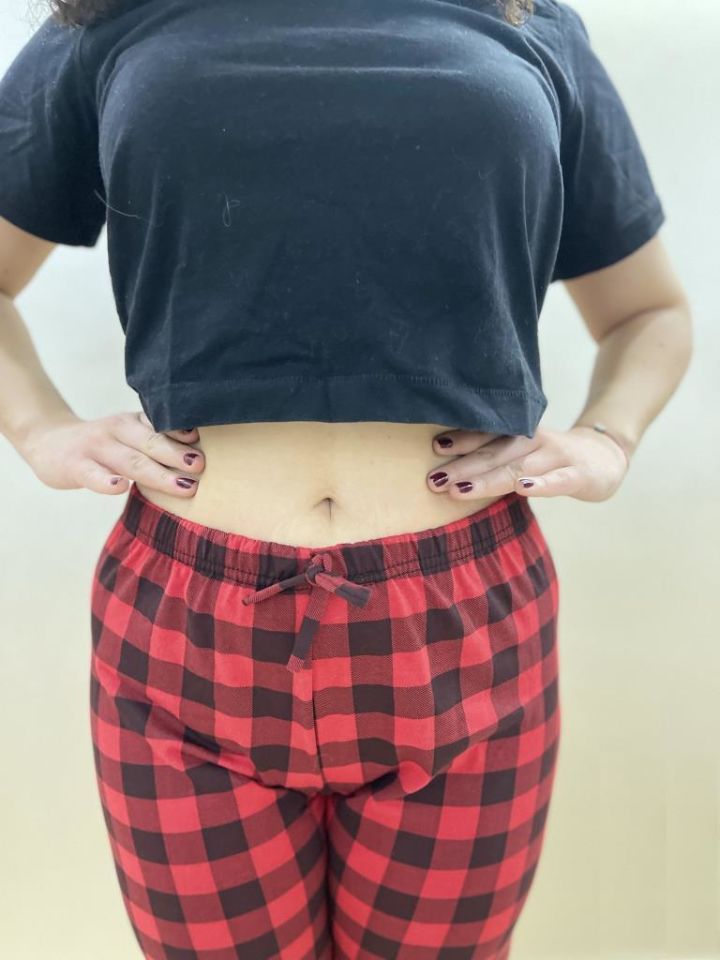 Kadın Lastikli Bel %100 Pamuk Kurdeleli Desenli Pijama Altı S - Süp Kırmızı Pencere Kare
