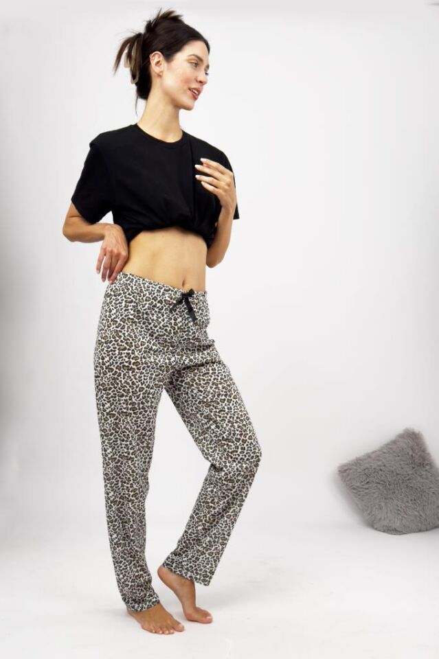 Betimoda Kadın Pijama Altı Kurdeleli Leopar - S