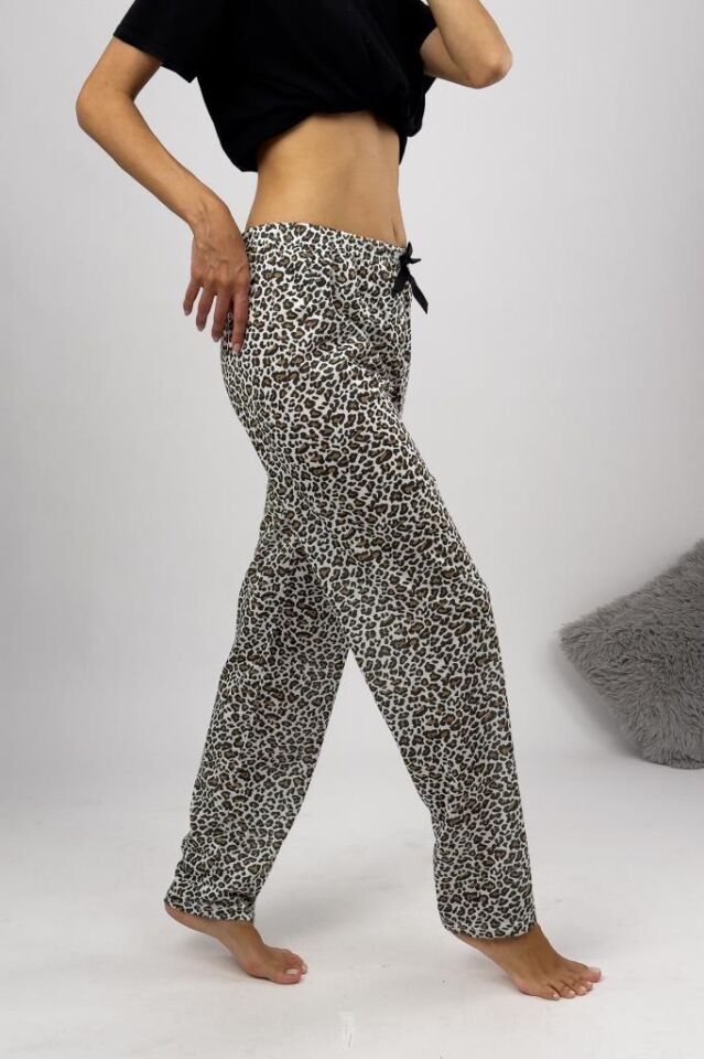 Betimoda Kadın Pijama Altı Kurdeleli Leopar - S