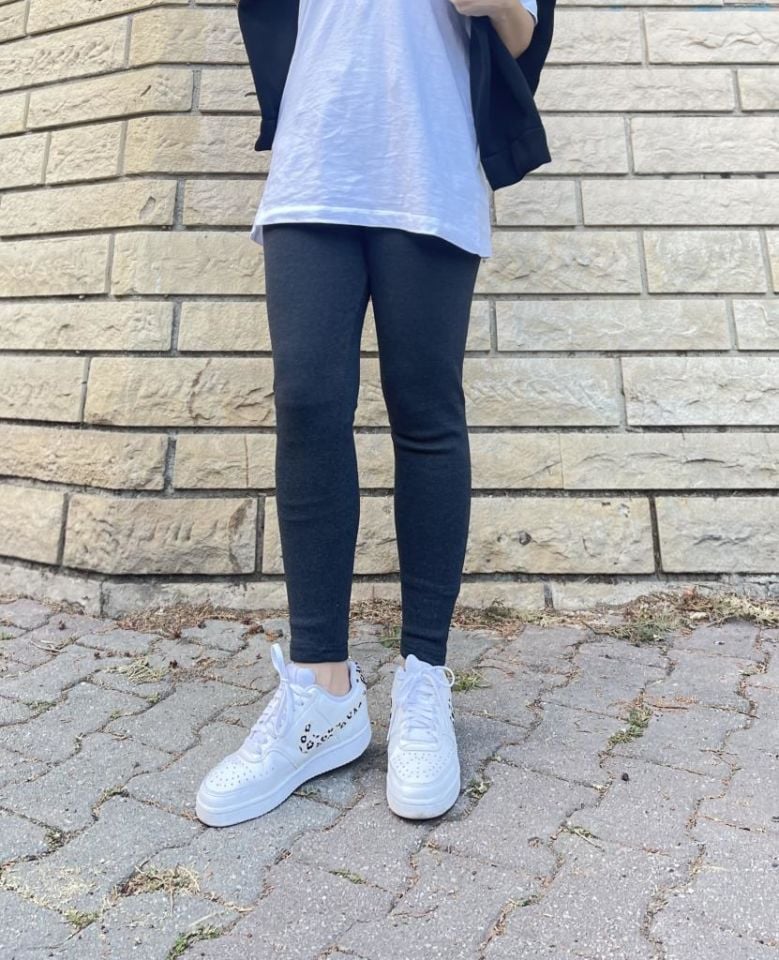 İç Giyim Kışlık İçlik Şardonlu Unisex Ağlı Termal Tayt Antrasit - STANDART