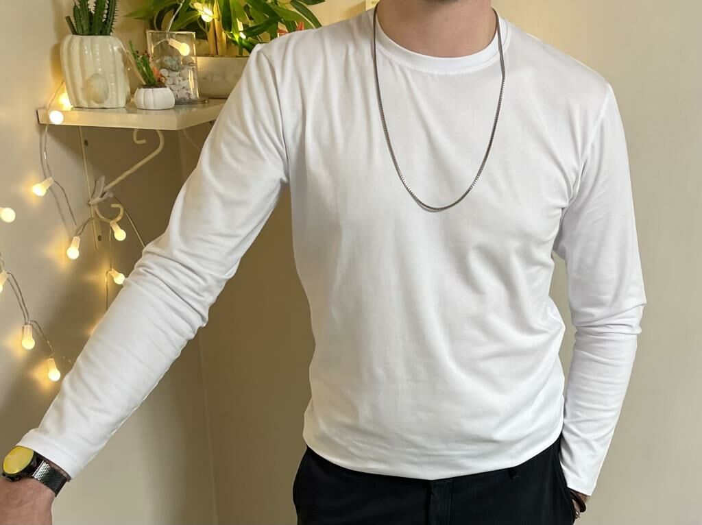 Betimoda Erkek Slim Fit Dar Kesim Bisiklet Yaka Uzun Kol Pamuklu Tişört BEYAZ - 3XL