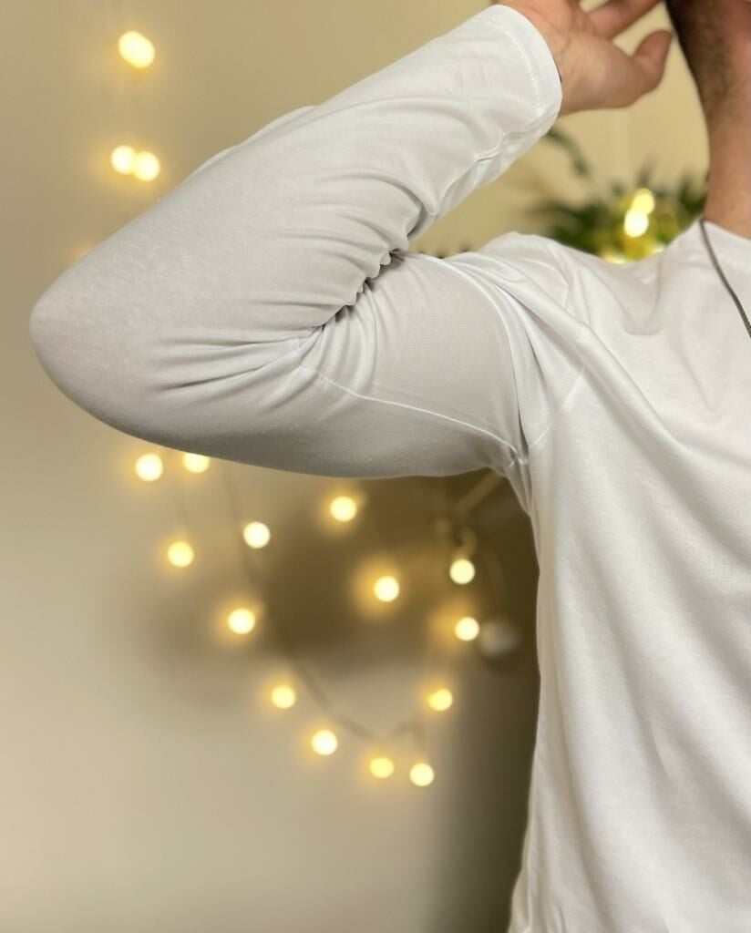 Betimoda Erkek Slim Fit Dar Kesim Bisiklet Yaka Uzun Kol Pamuklu Tişört BEYAZ - 3XL